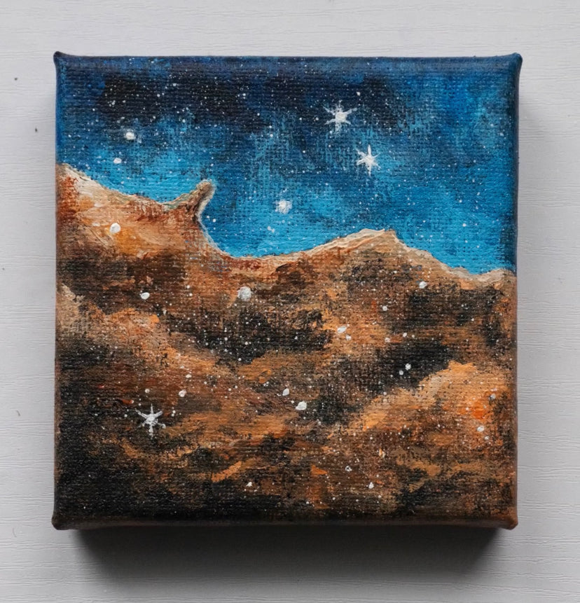 Mini Acrylic Painting - Cosmic Cliffs in the Carina Nebula